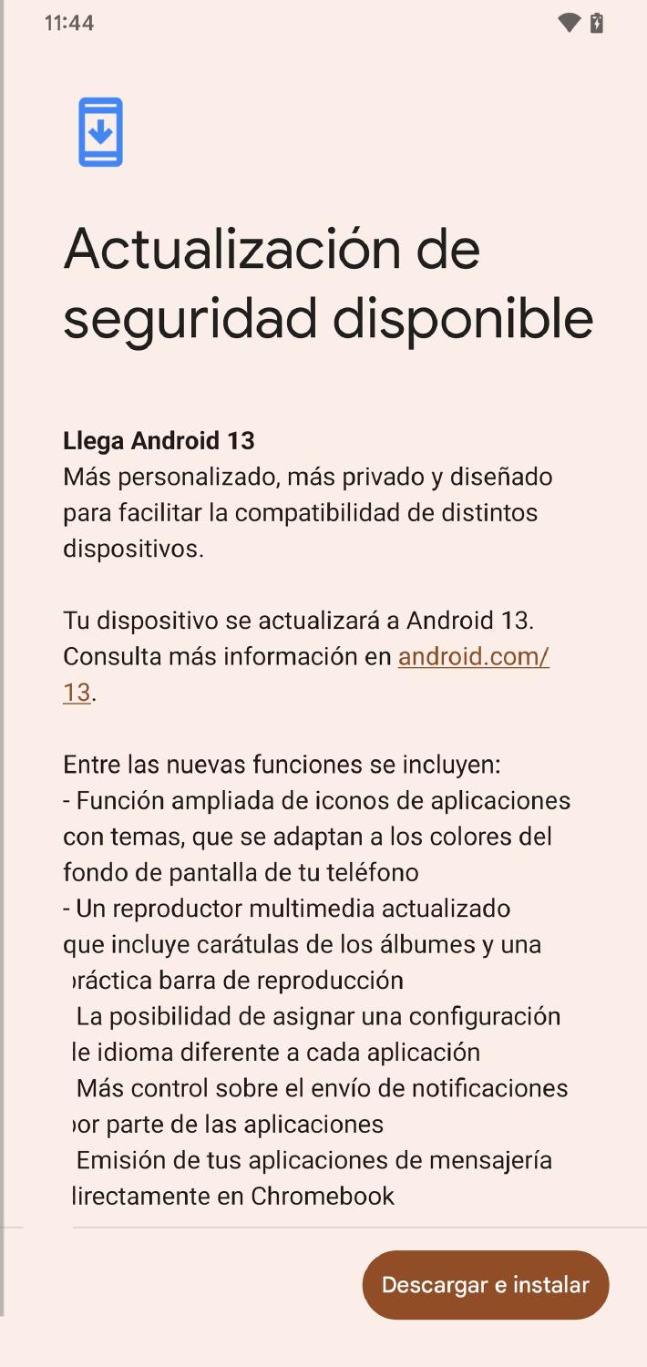 Android 13 descargar e instalar