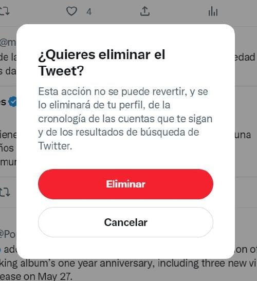 eliminar tweet eliminar tweet