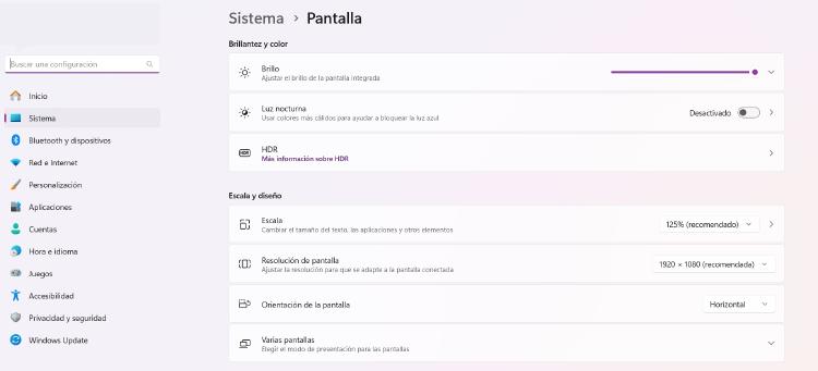 Ajustes pantalla PC Ajustes pantalla PC