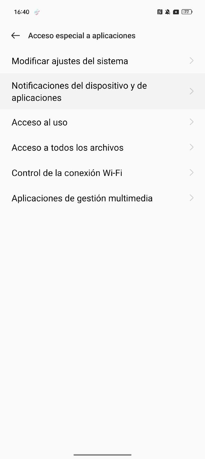 acceso especial a aplicaciones Android