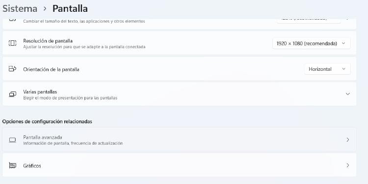 pantalla avanzada pantalla avanzada