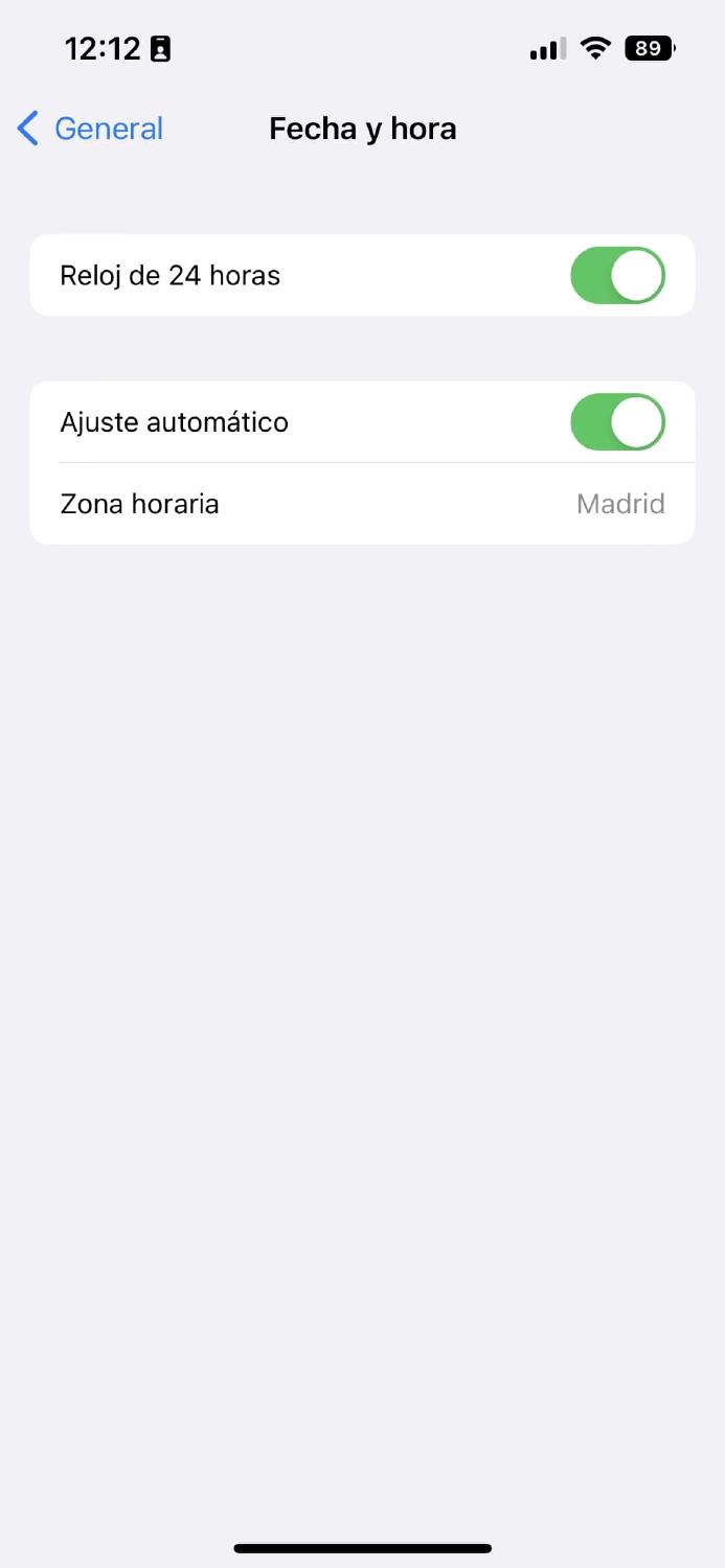 Hora automática iphone Hora automática iphone