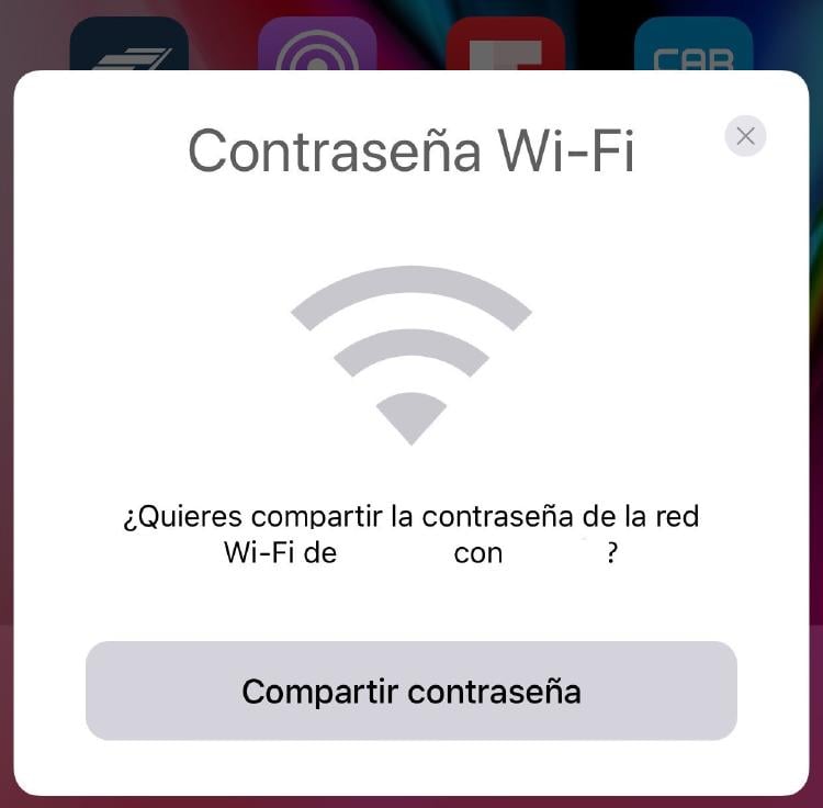 compartir contraseña wifi