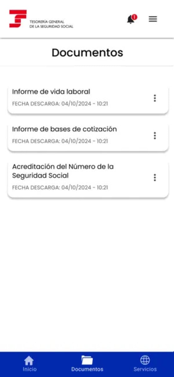 documentos app iphone seguridad social