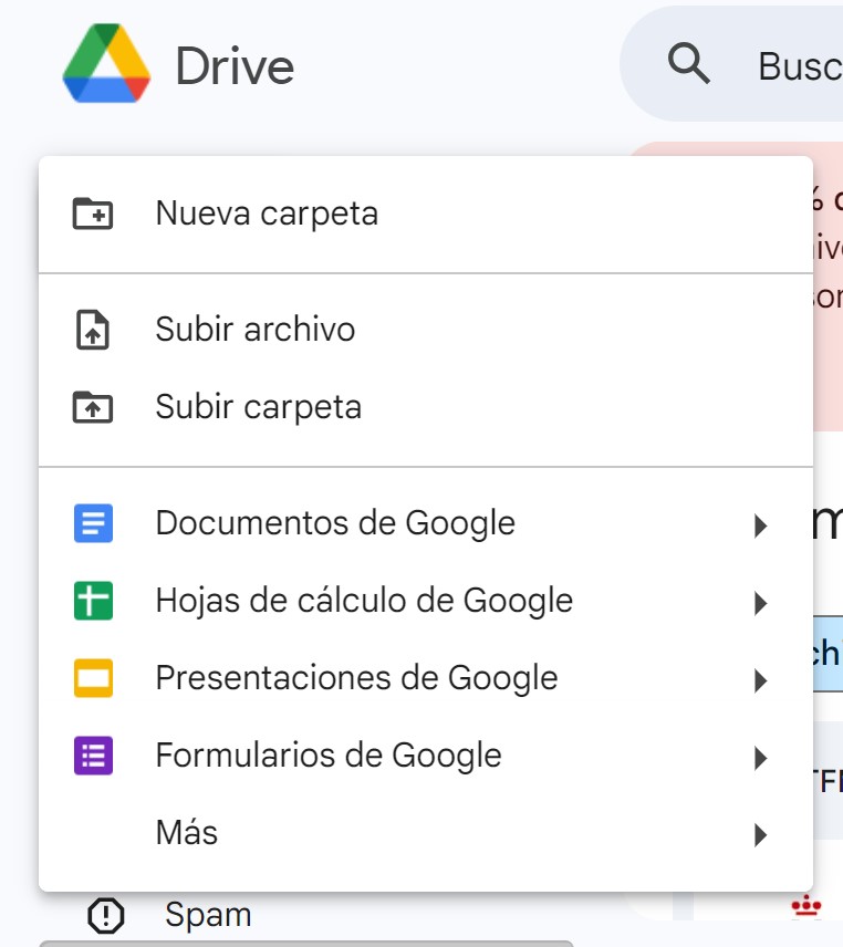 Google Drive Subir archivos