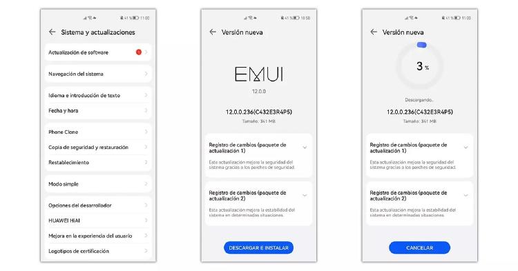 actualizar huawei emui