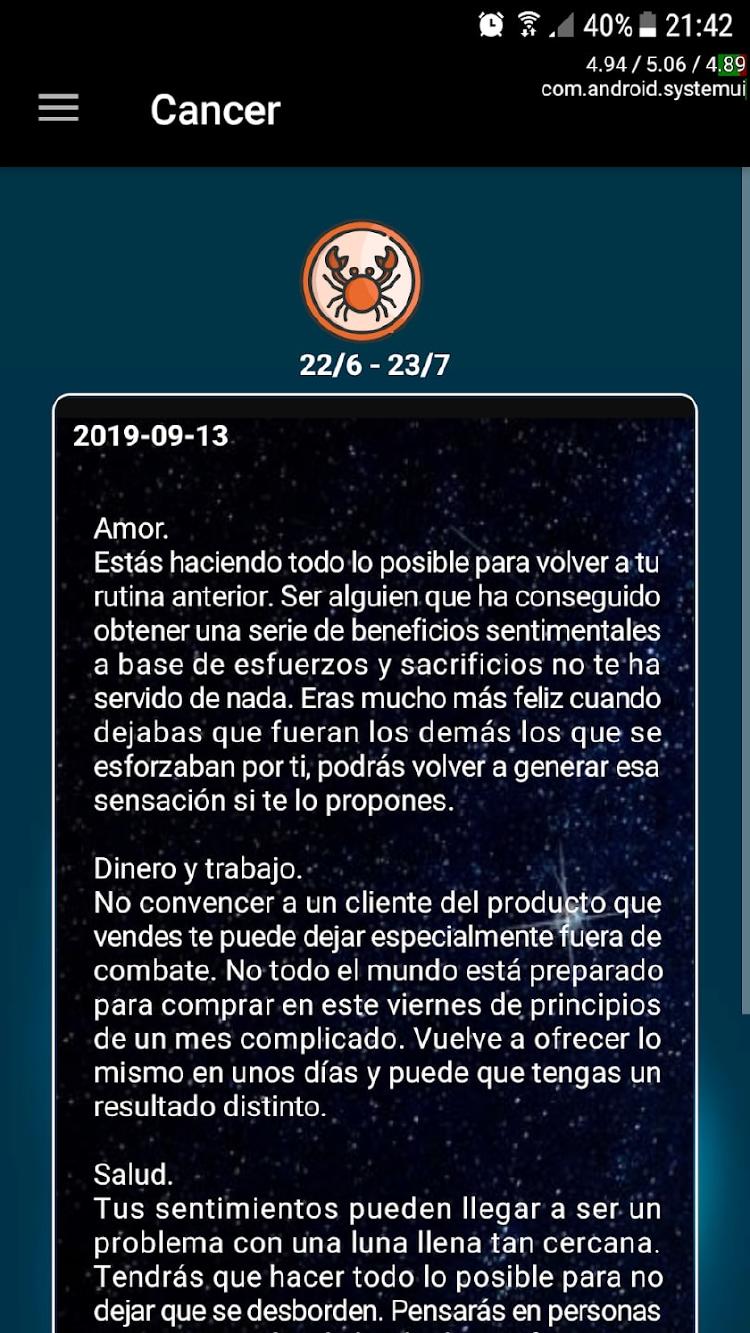 Interfaz Horóscopo Diario 2022