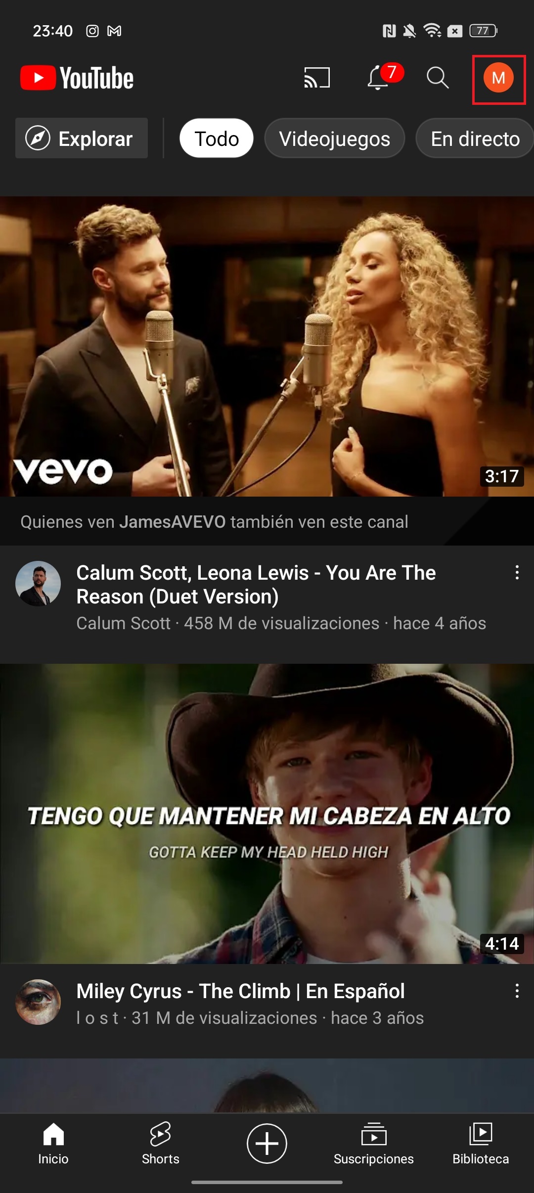 ajustes Youtube Android