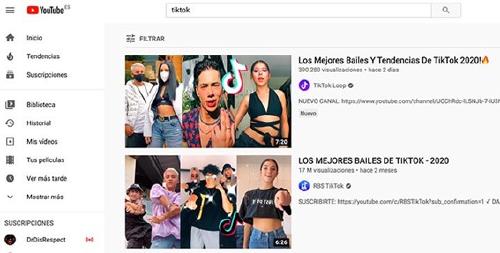 tiktok desde youtube