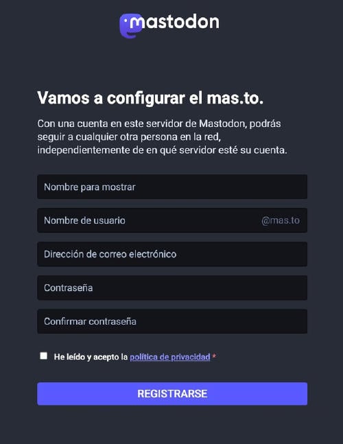 Mastodon crear cuenta Mastodon crear cuenta