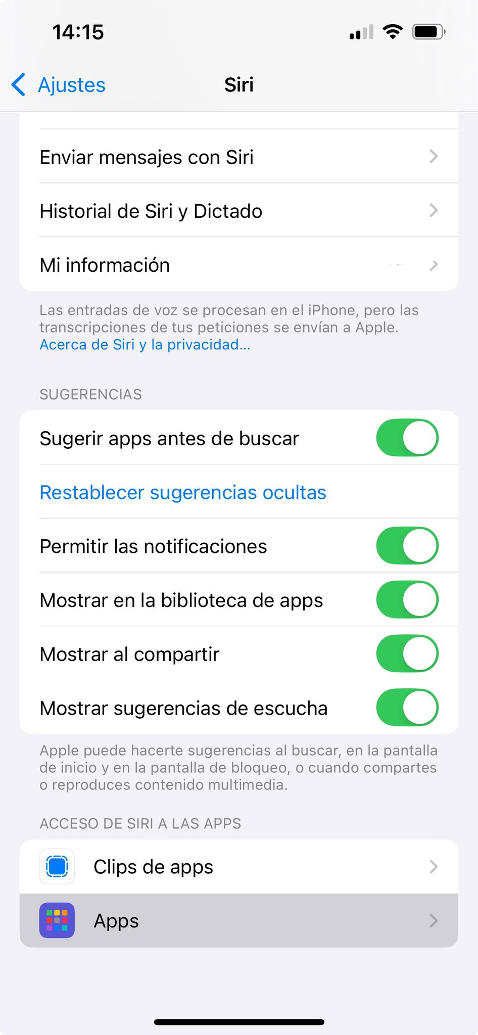 Apps conectadas con Siri