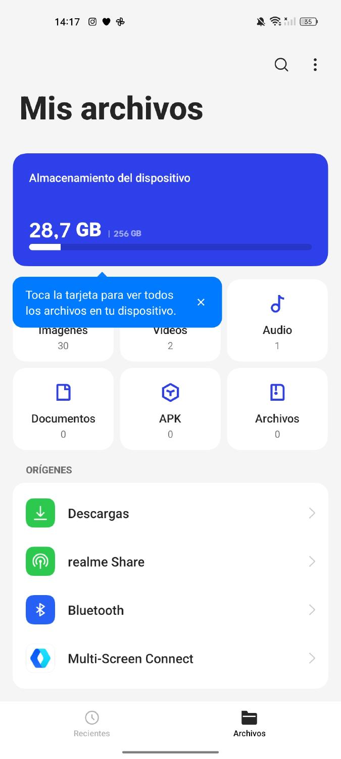 archivos descargados en Android