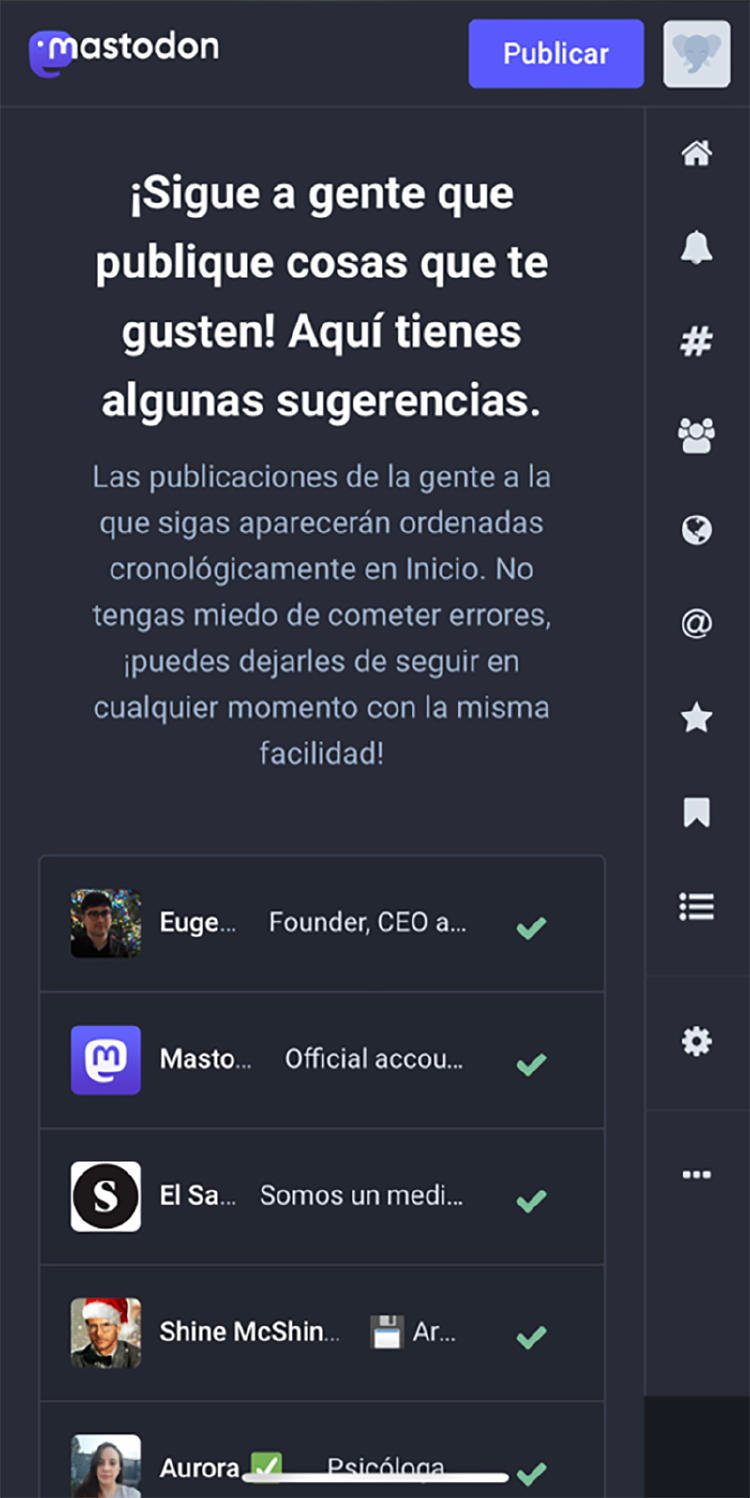 Mastodon inicio Mastodon inicio