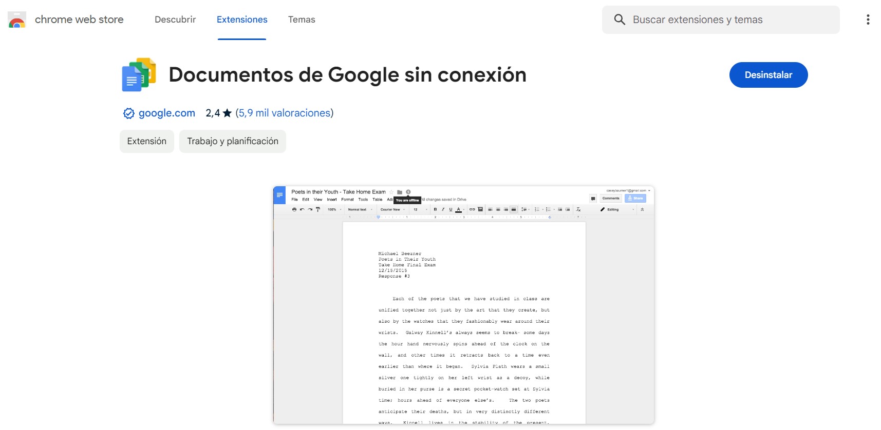 Documentos Google Sin Conexión