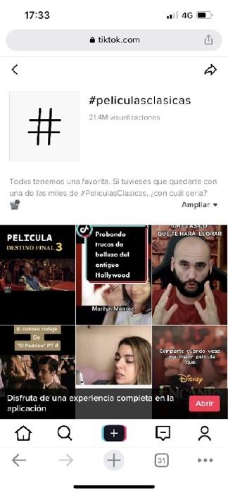 tiktok versión web móvil