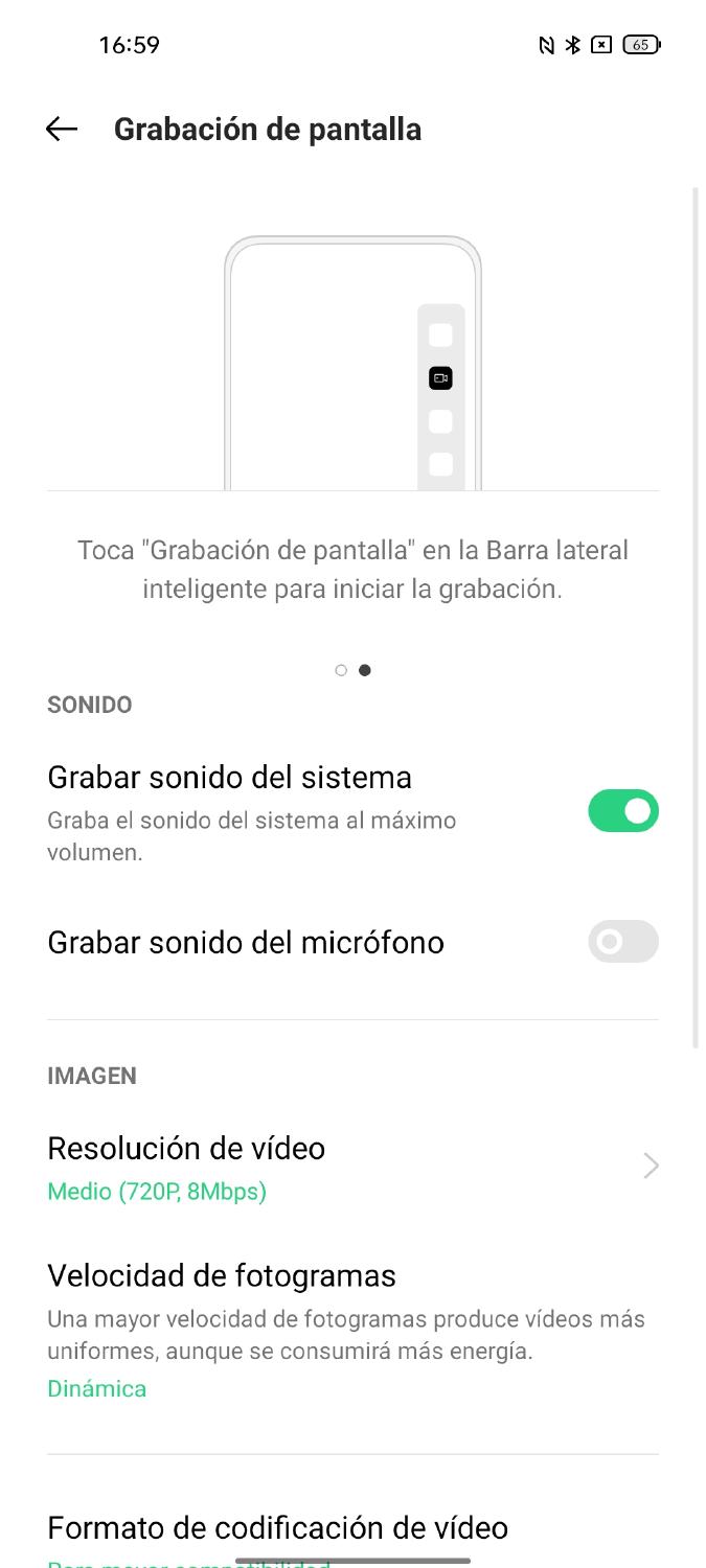 configurar grabar pantalla móvil Android