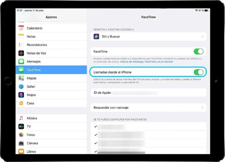 Llamadas desde iPad Llamadas desde iPad