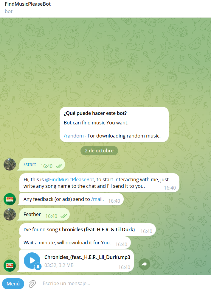 Bot música Telegram