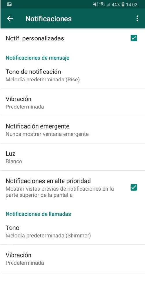 Notificaciones que puedes modificar en WhatsApp