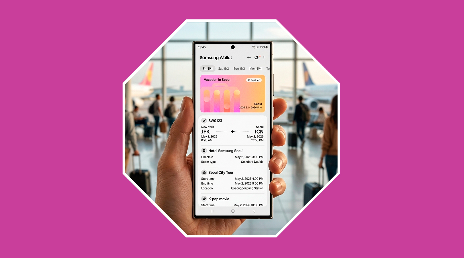 Samsung Wallet Trips: adiós al caos de billetes y reservas en tus viajes