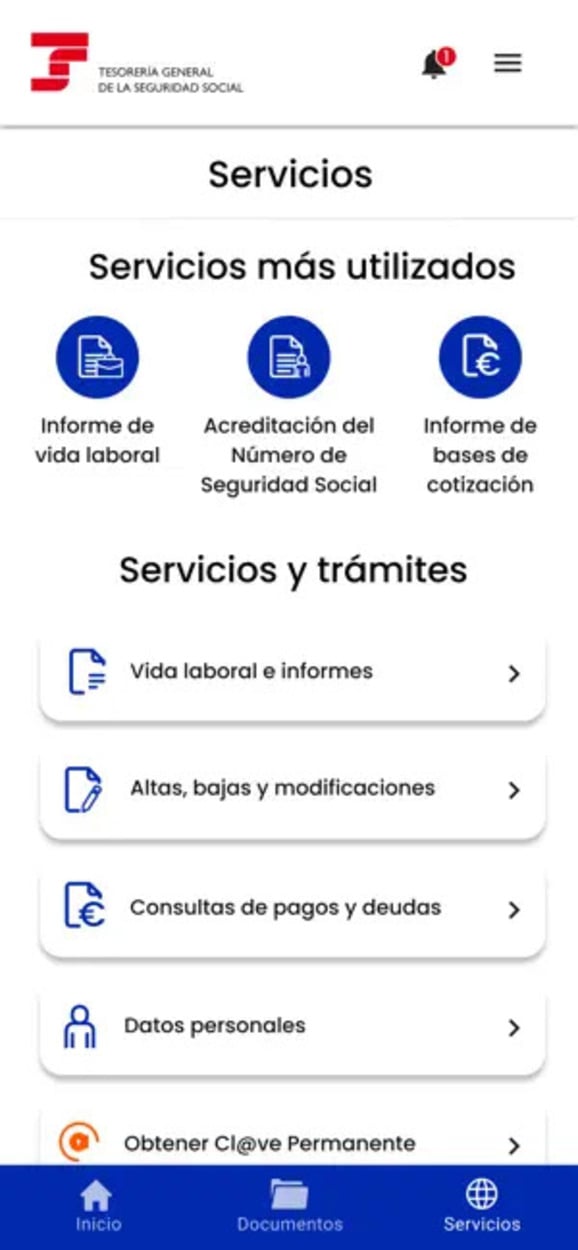 servicios app iphone seguridad social