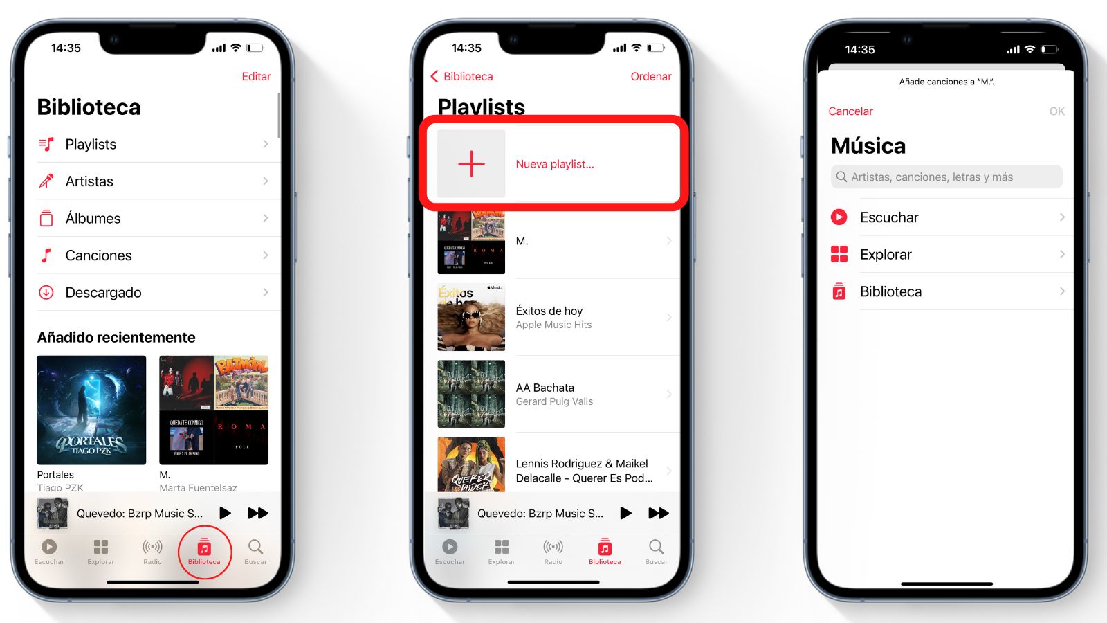 crear playlist Apple Music