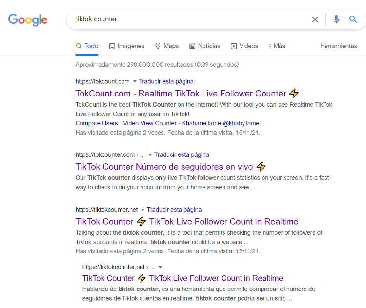 tiktok counter google