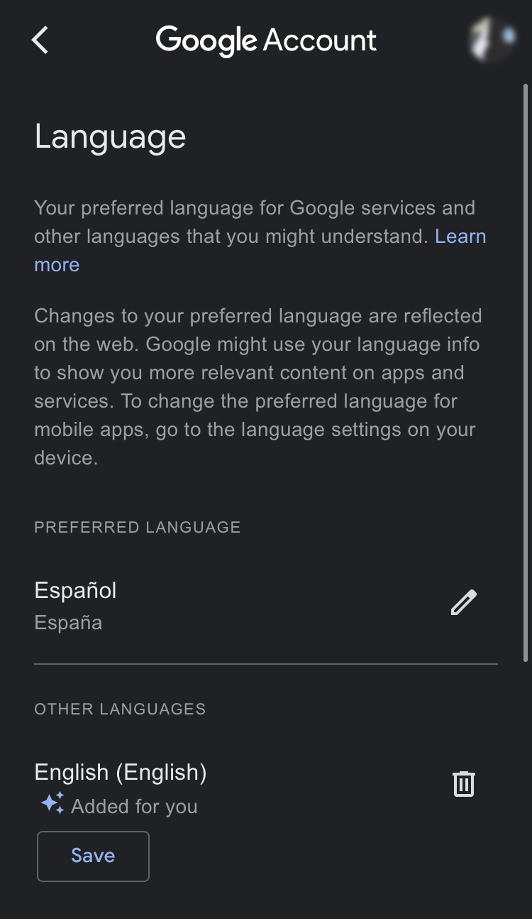Cómo cambiar el idioma de Google en iOS