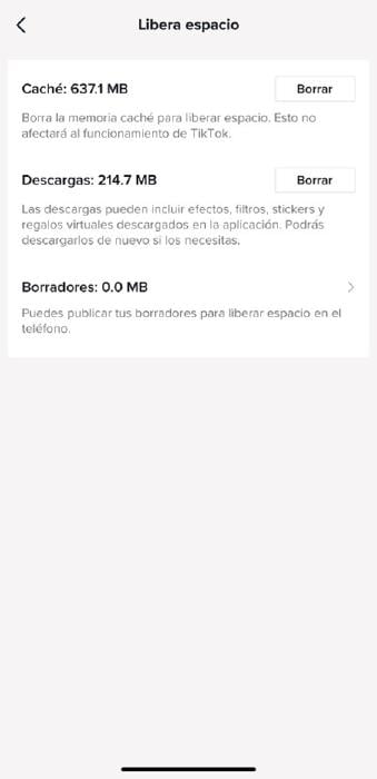 liberar espacio tiktok