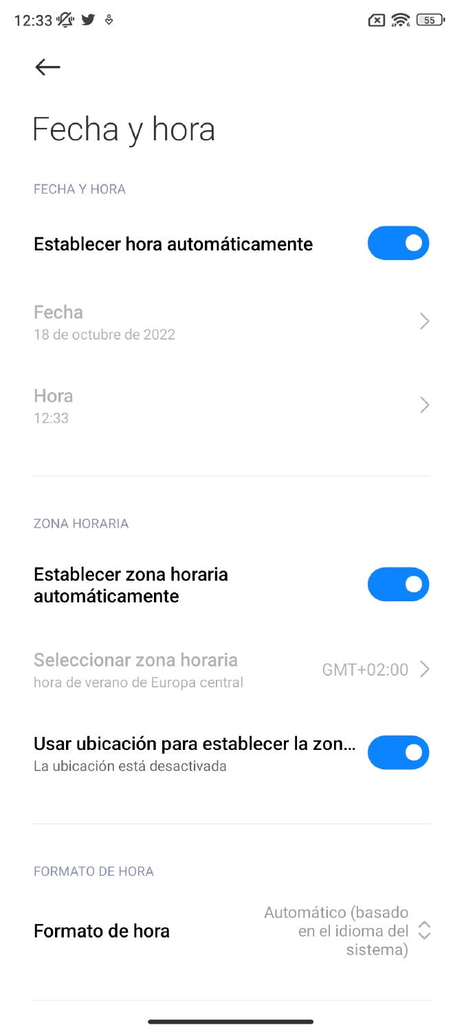 fecha y hora Android fecha y hora Android