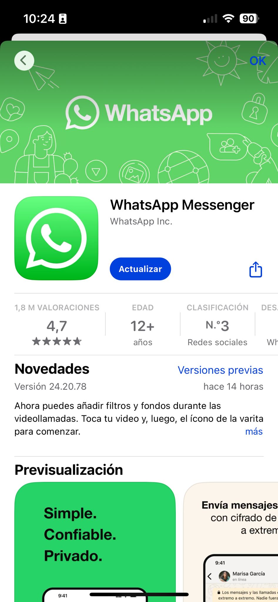 Actualizar WhatsApp