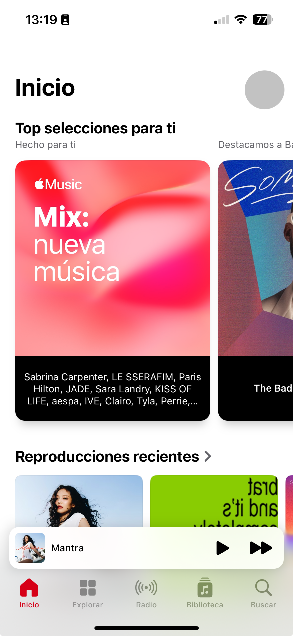 Apple Music Interfaz