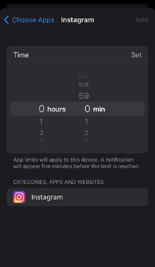 limitar Instagram iOS