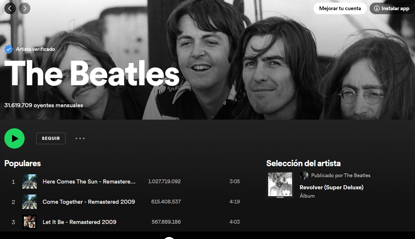 the beatles spotify