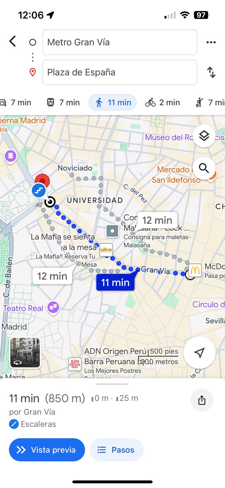 Google Maps opciones básicas