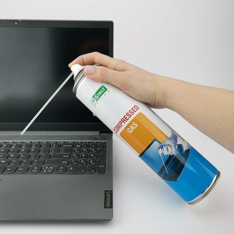 Bote aire comprimido para limpiar teclado ordenador