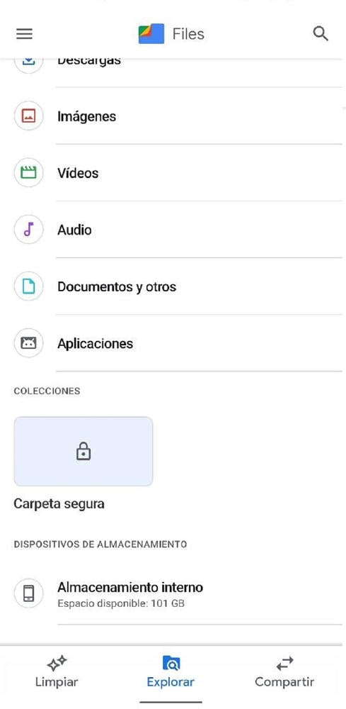 google files carpeta Android
