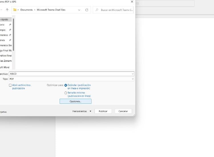 Opciones word Opciones word