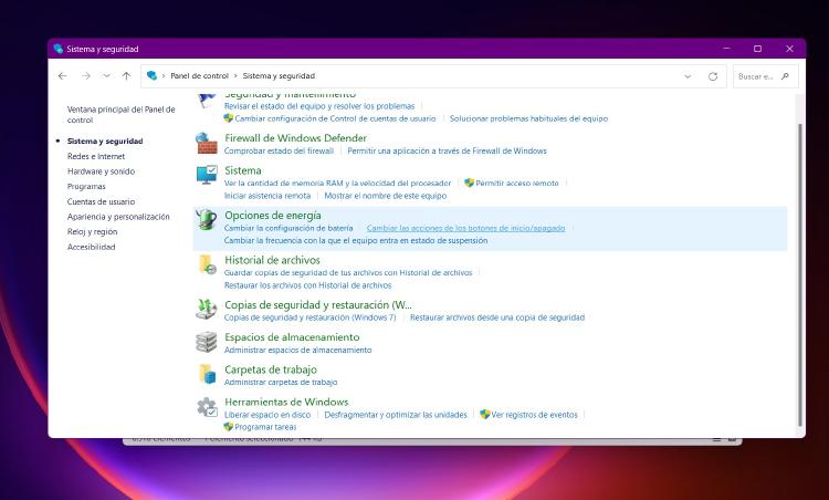 Acciones boton encendido apagado Windows Acciones boton encendido apagado Windows