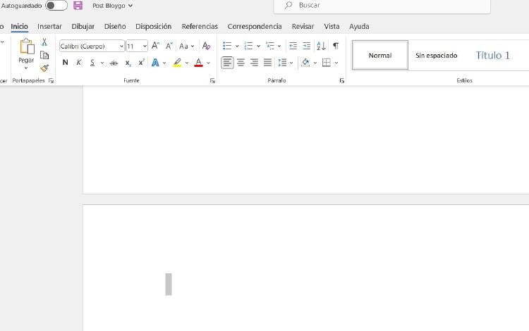 página en blanco Word página en blanco Word