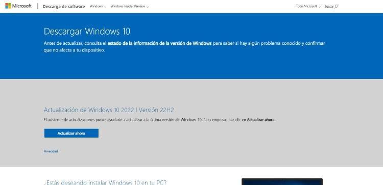 web oficial de windows