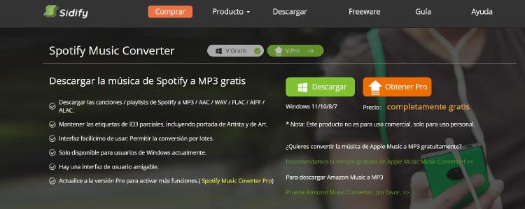 Descargar música gratis de Spotify en mp3