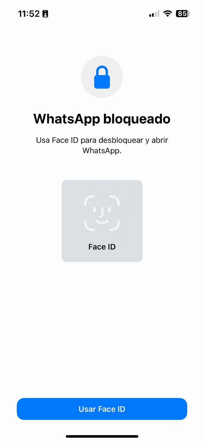 Bloqueo WhatsApp FaceID
