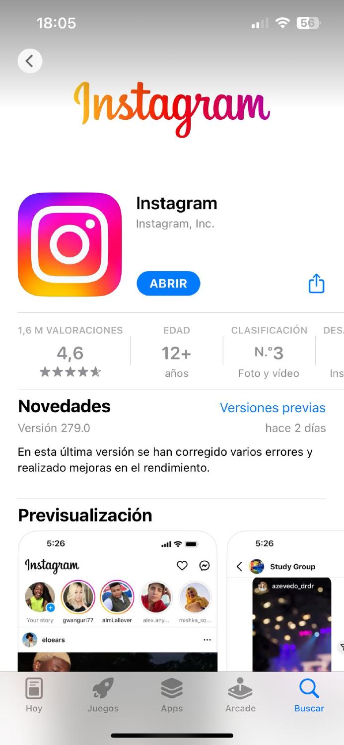 actualizar Instagram