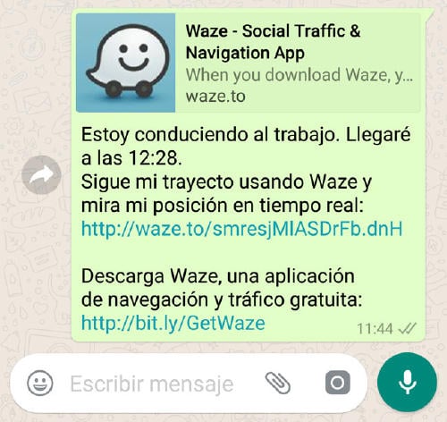 enviar ubicación tiempo real waze