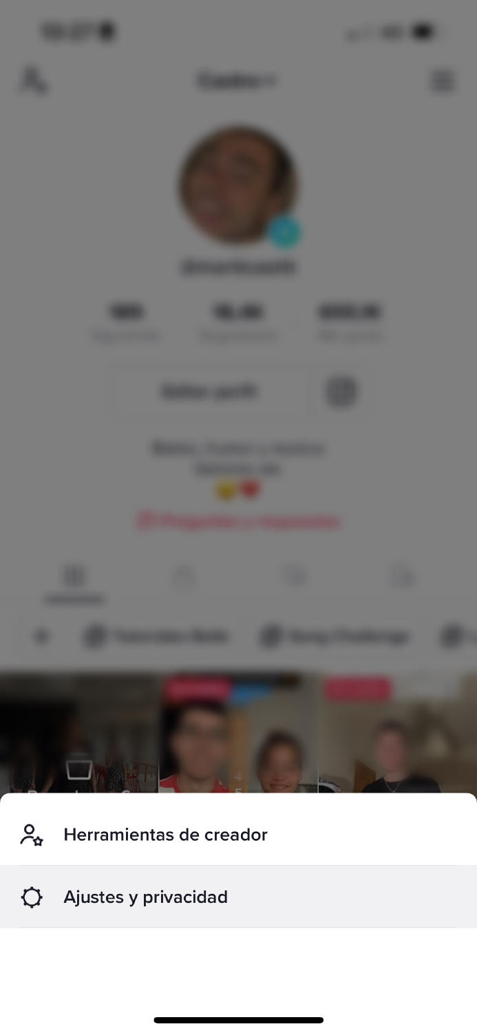 Ajustes y privacidad tiktok
