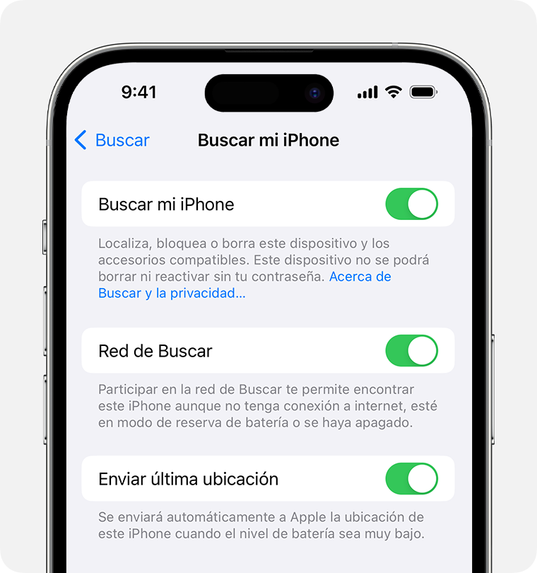 iphone buscar mi red