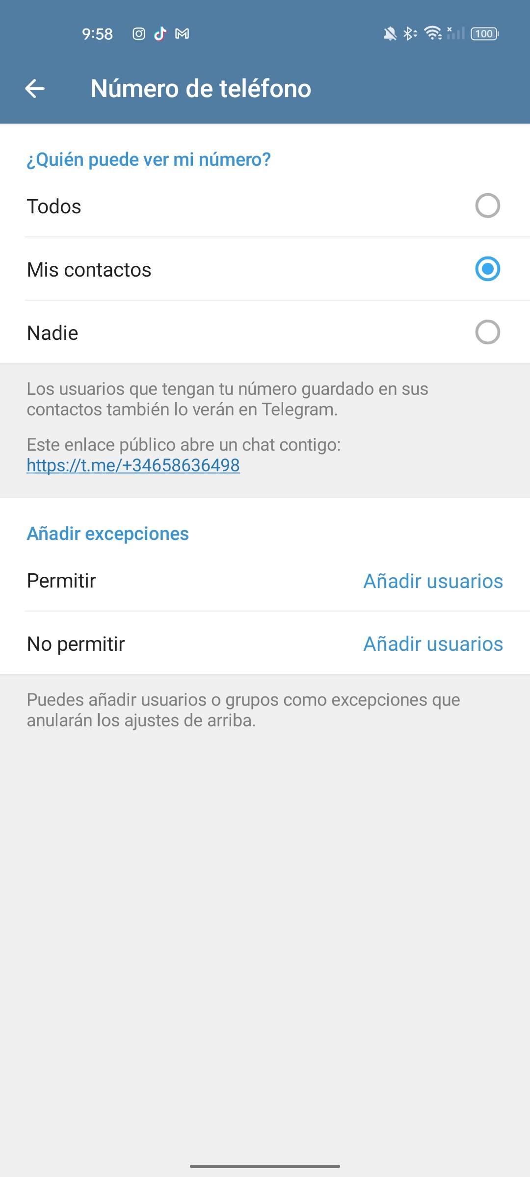 Privacidad Telegram