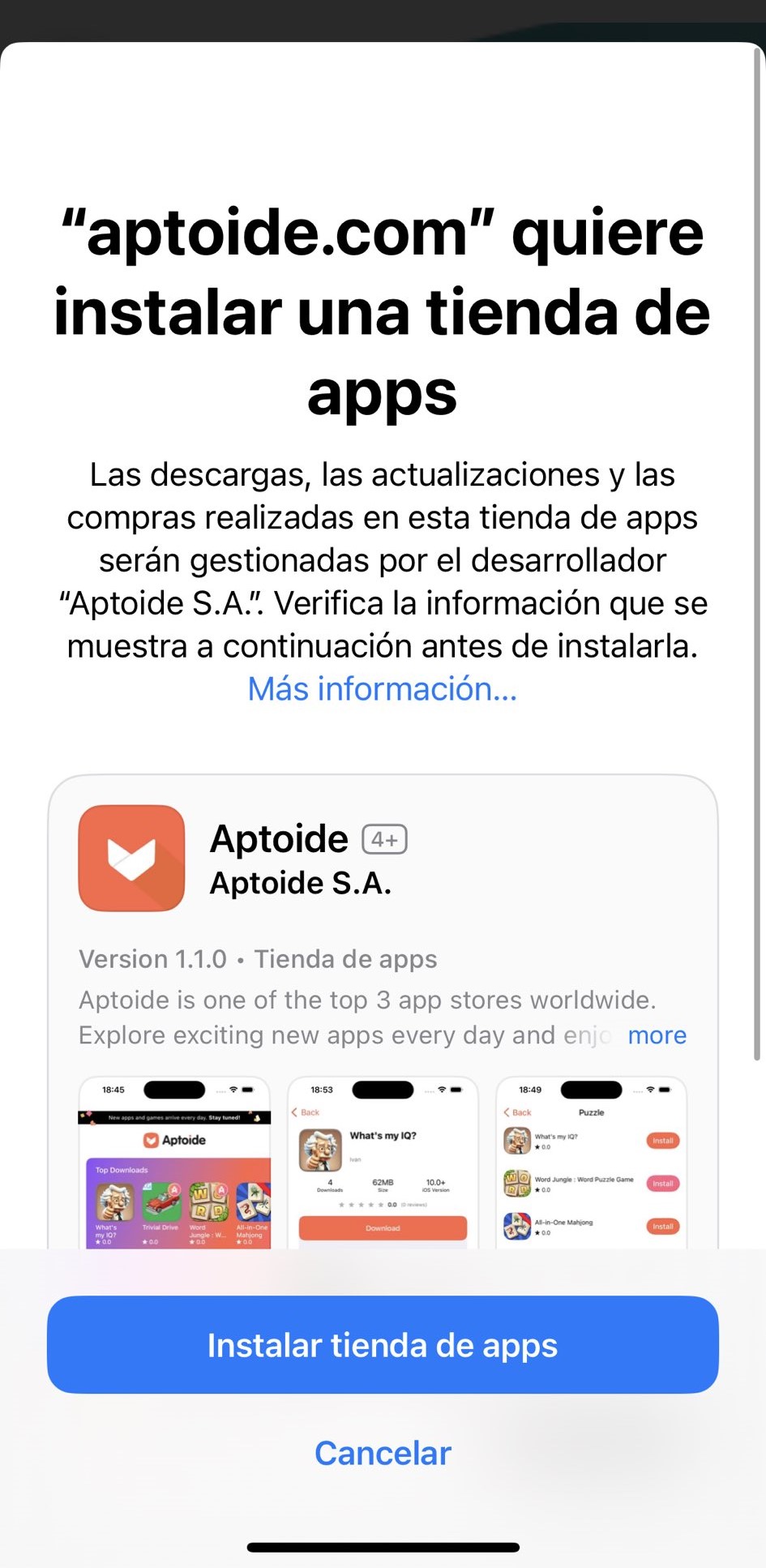 Aptoide en iPhone: cómo funciona y primeros pasos