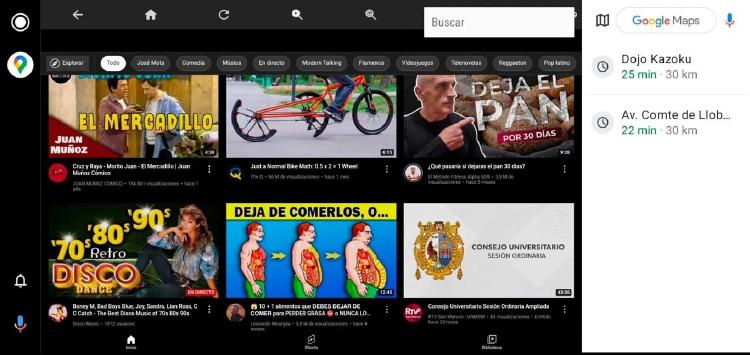 Youtube en Android Auto